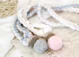 Handknitted Fabric Macramé PomPom