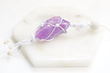 Raw Lavender Rose Quartz Macramé