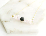 Minimal Crystal Lava Gold Chain Set