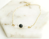 Minimal Crystal Lava Gold Chain Set