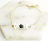 Minimal Crystal Lava Gold Chain Set