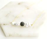 Minimal Crystal Lava Gold Chain Set