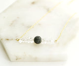 Minimal Crystal Lava Gold Chain Set