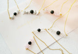 Minimal Crystal Lava Gold Chain Set