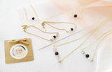 Minimal Crystal Lava Gold Chain Set