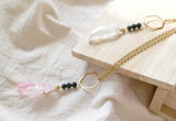 Elegant Raw Quartz Gold Hexagon