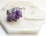 Lava Chain Silver Wired Raw Crystal