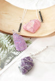 Lava Chain Silver Wired Raw Crystal
