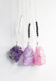 Lava Chain Silver Wired Raw Crystal
