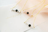 Minimal Crystal Lava Gold Chain Set