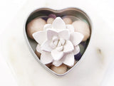 Flower Pom Pom in Heart Tin