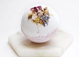Elegant Pink Gold Flake & Herbs Bath Bomb