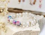 Aqua Blu & Pink Dyed Jade