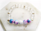 Aqua Blu & Pink Dyed Jade