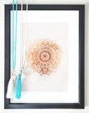 Elegant Calming White Blue Tassel Locket