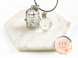 Gold Silver Bird Cage Glass Ball