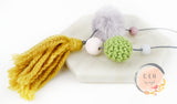 Three Colours Crochet Pom Pom Tassel