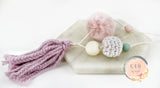 Three Colours Crochet Pom Pom Tassel