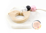 Cute Big Wood Elephant Bird Plate Silicon Marble